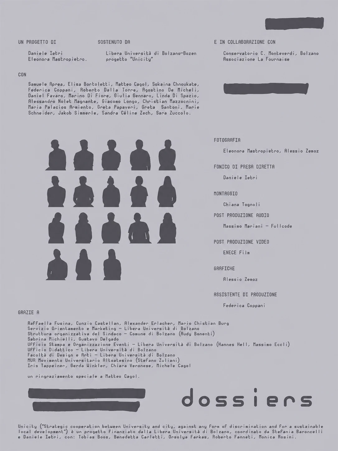 Dossiers colophon